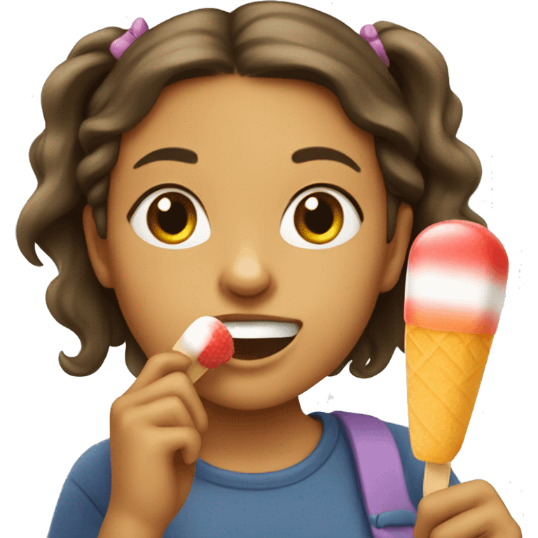 Girl eating popsicles  emoji