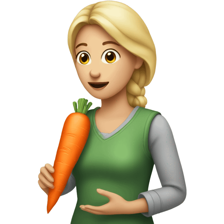 Women eating carrot emoji