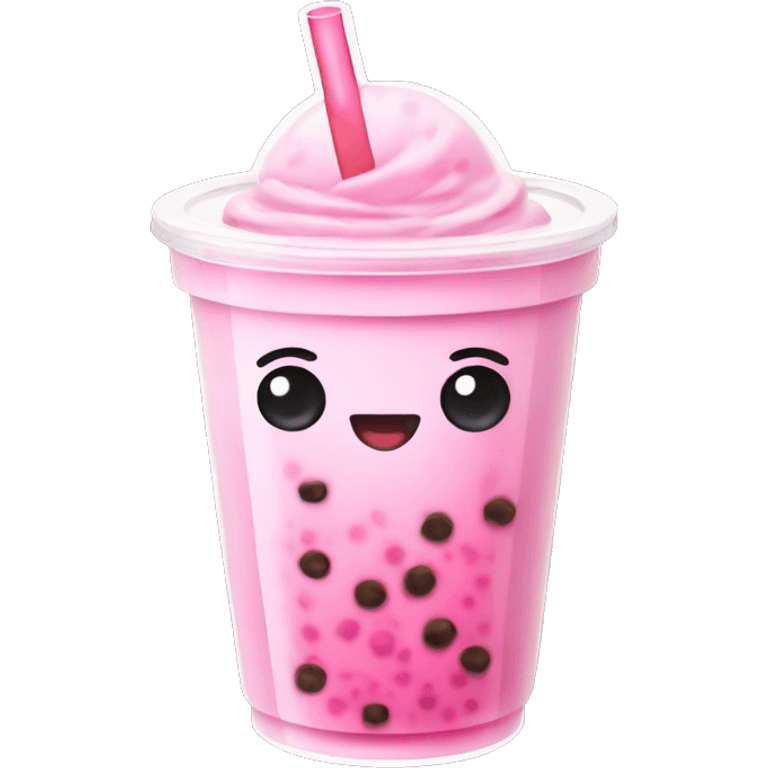 Pink bubble tea  emoji