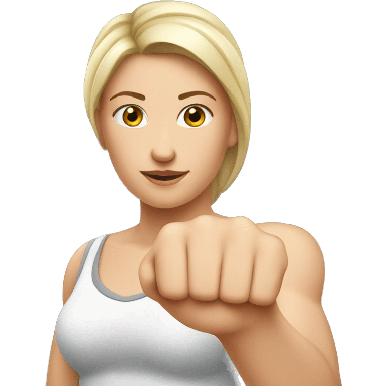 Woman arm muscles, fit Caucasian woman emoji