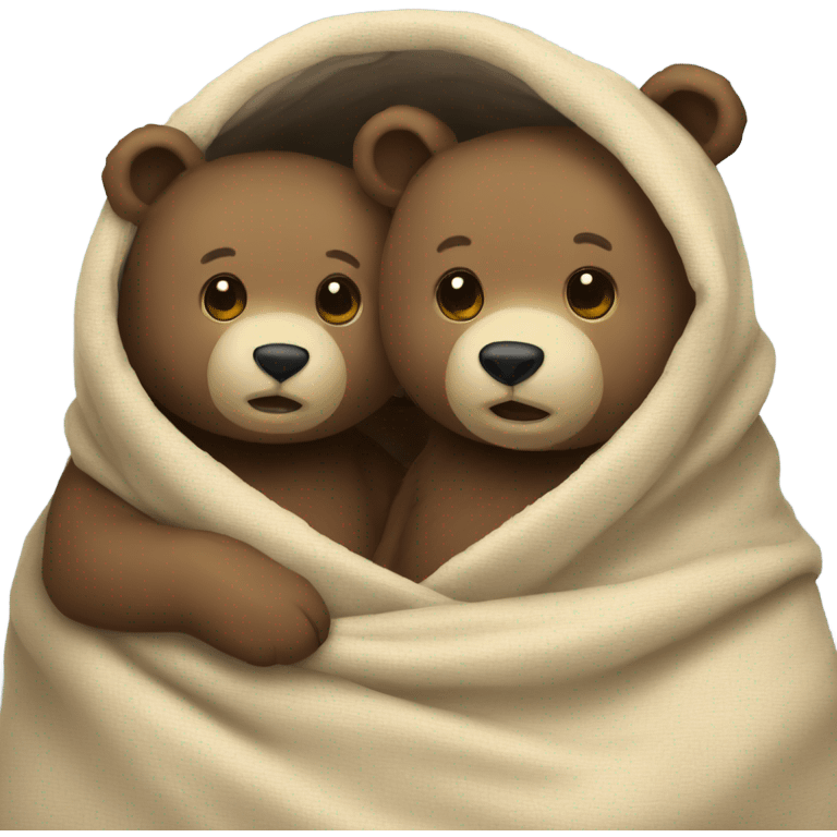 Two bears in a blacket emoji