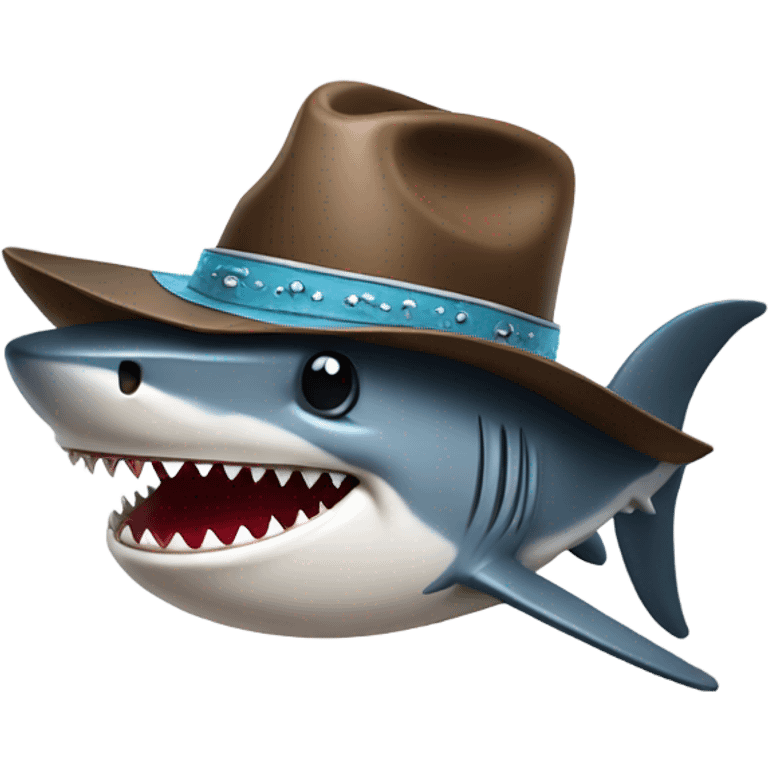 Shark with cowboy hat  emoji