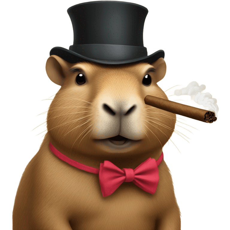 Capybara smoking with bow on head emoji