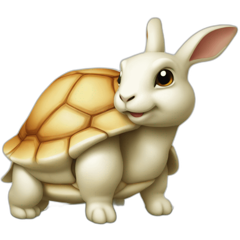 Tortue sur lapin sur chèvre emoji