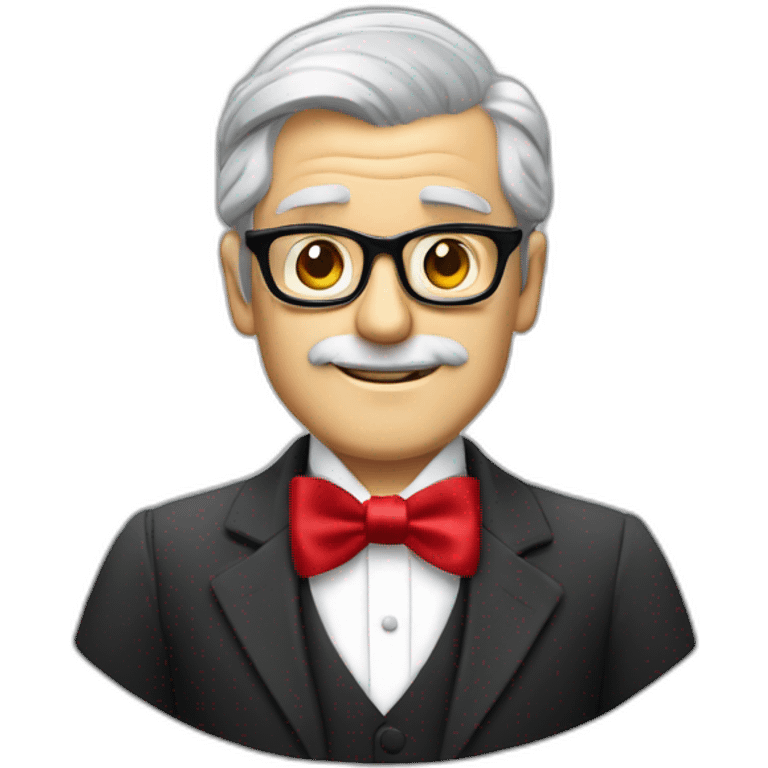 a-gray-haired-skullet-butler-wearning-dinner-jacket-with-red-bow-tie emoji