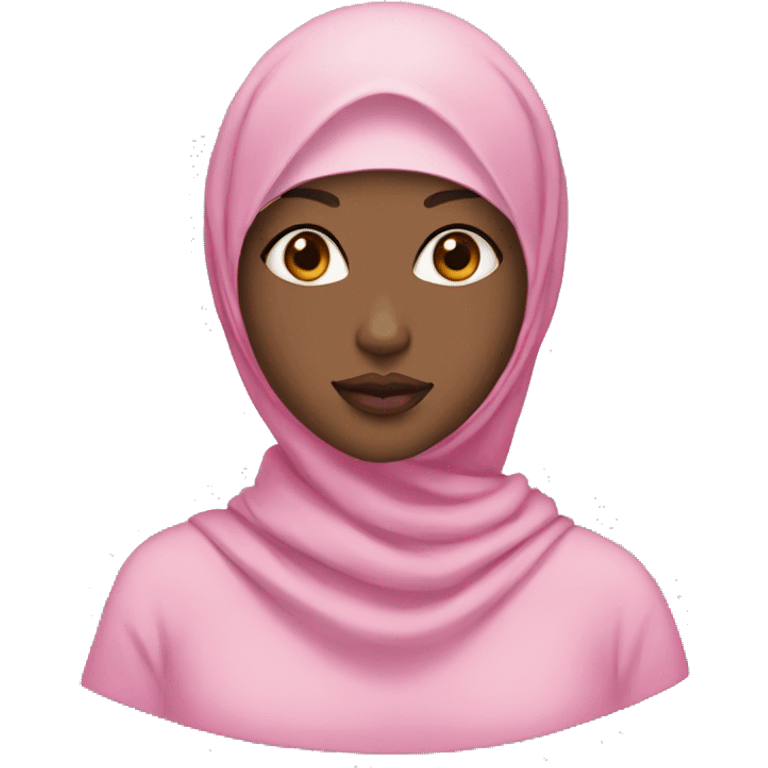 make a girl with hijab fair skin and black eyes pink lips emoji