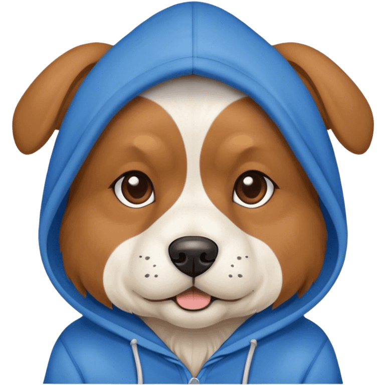 Dog wearing hoodie emoji