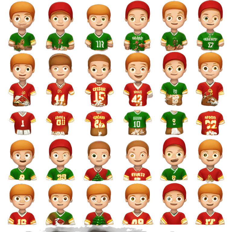 ginger bread christmas kid with chiefs jersey emoji