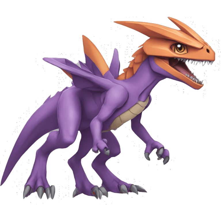  Cool Edgy Digimon-Fakemon-Raptor-Genesect-Reptile full body emoji