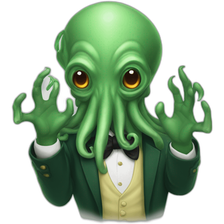 Fancy Human cthulhu salute with hand emoji