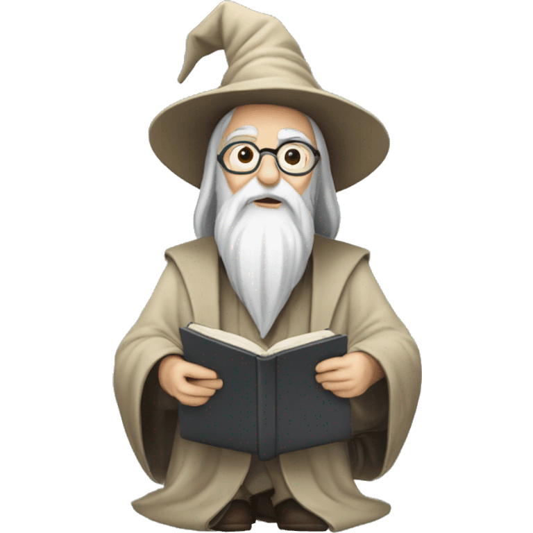 Dumbledore sur un ordinateur emoji