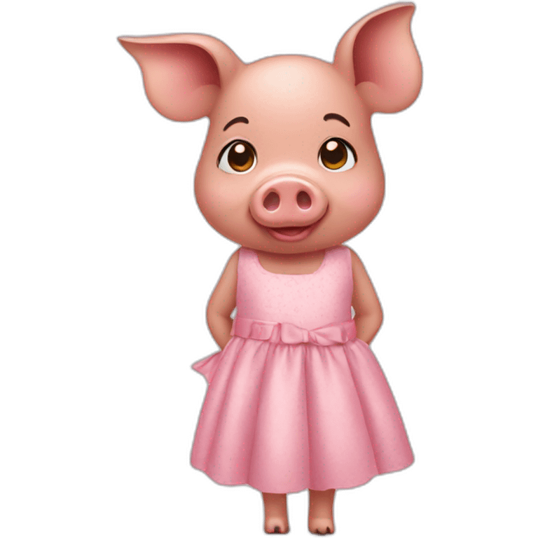 Pig with dress emoji