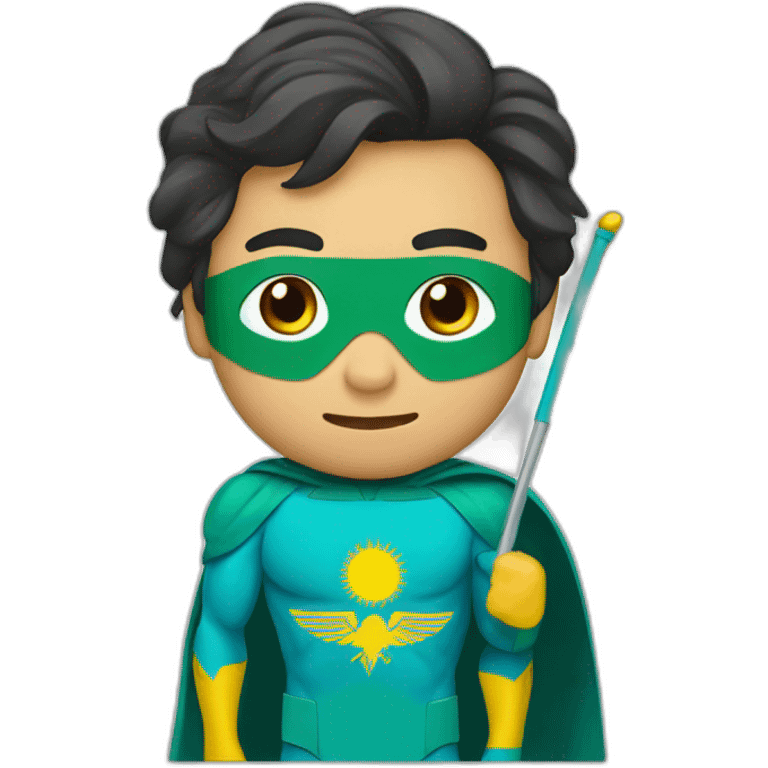 Superhero Kazakhman with flag of Kazakhstan emoji