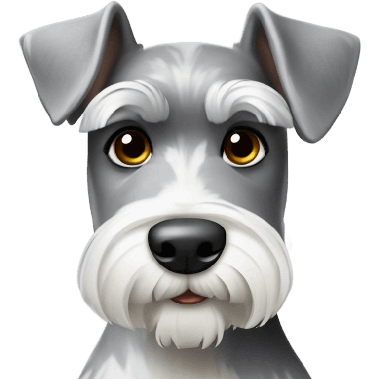 Grey and white mini schnauzer  emoji