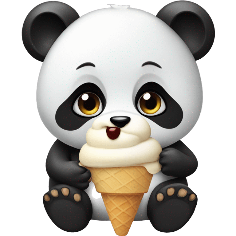 Panda eating ice cream emoji