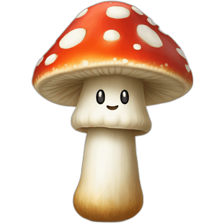 Amanita muscaria with happy face emoji