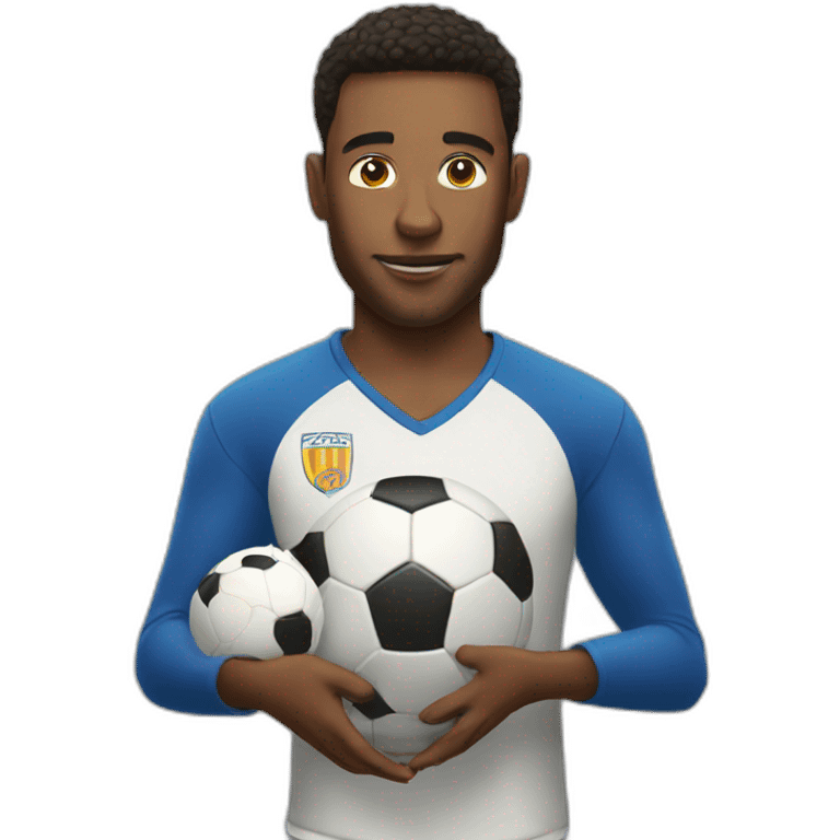 soccer player standing with a ball emoji