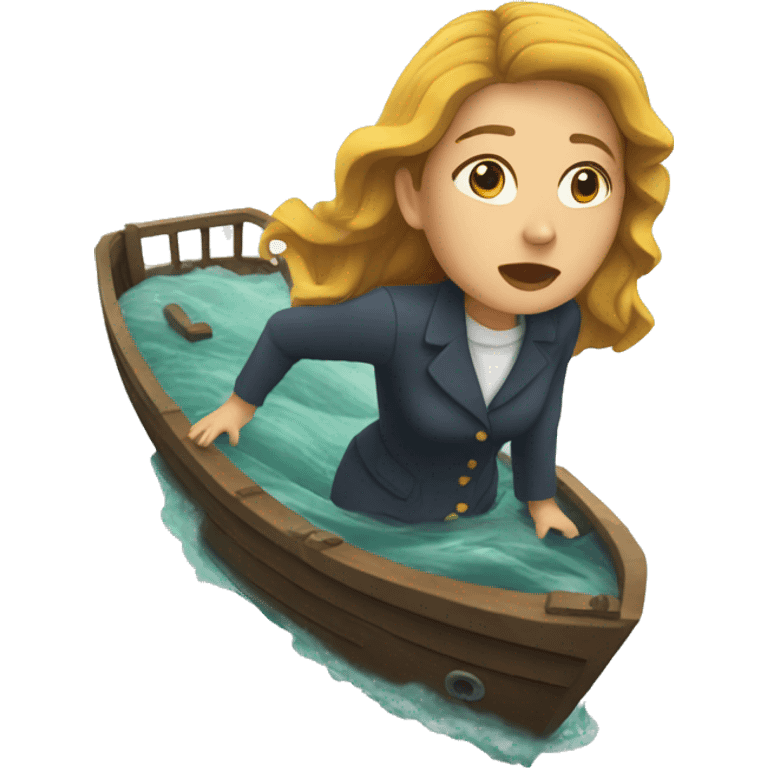 woman on sinking ship emoji