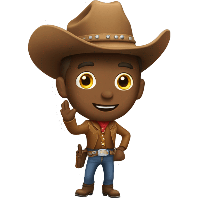 Cowboy waving hello emoji