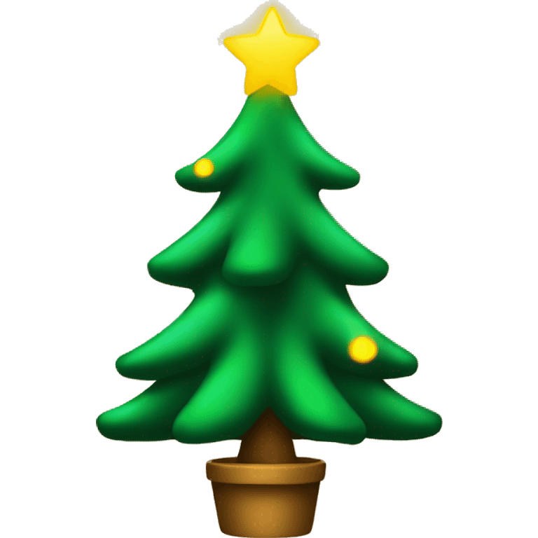 Christmas tree with yellow light emoji