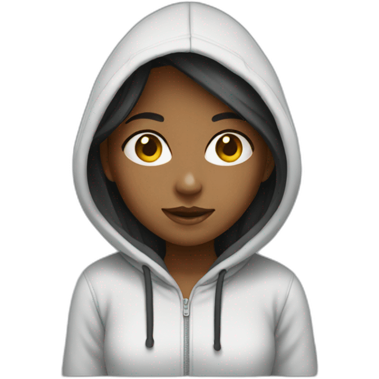 Girl wearing hoodie emoji