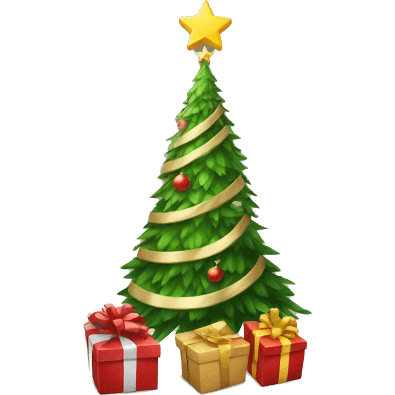 christmas tree and present emoji