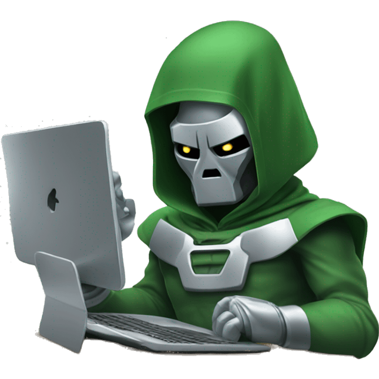 dr. doom working with laptop emoji