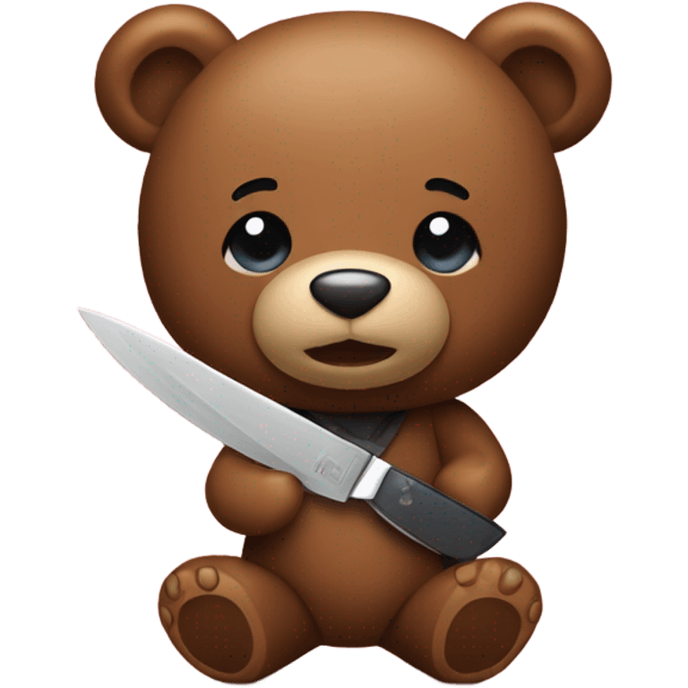 Teddy bear with knife emoji