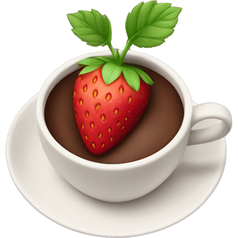 strawberries in cup of chocolate emoji