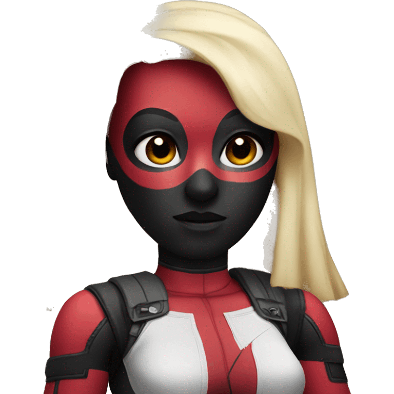 Deadpool but its a female and she has bangs emoji