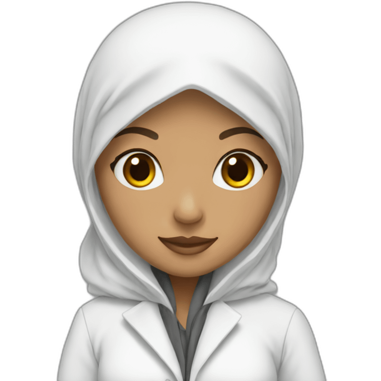 Hijab girl with white coat  emoji