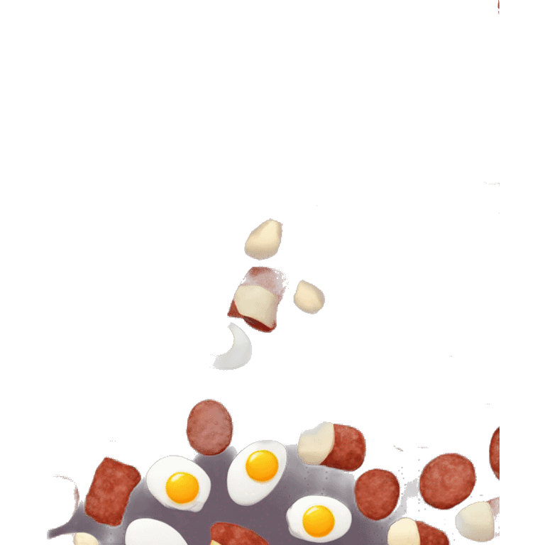 Dominican fried salami and eggs  emoji