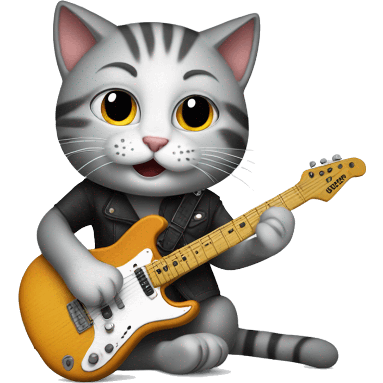 Cat jamming to hard rock music  emoji