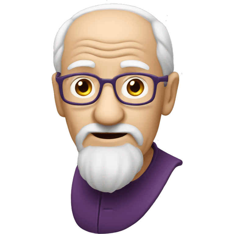 old  man with aubergine emoji