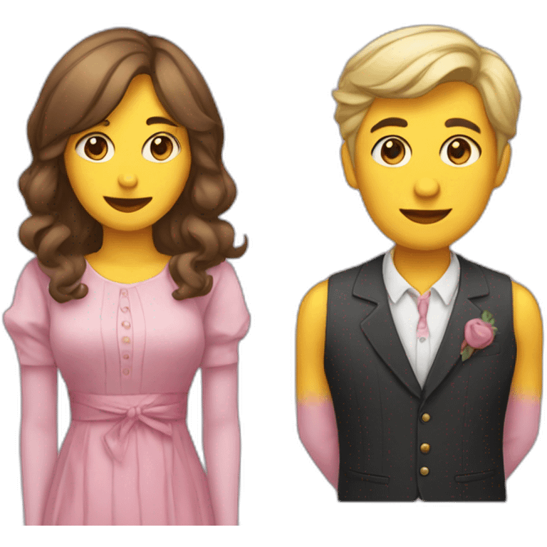 Man dressed as woman and woman dressed as man emoji