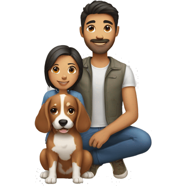 A couple with a dog emoji