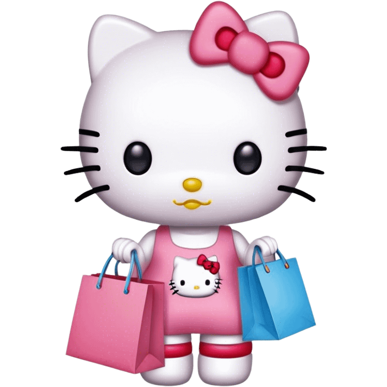 Hello kitty with shopping  emoji