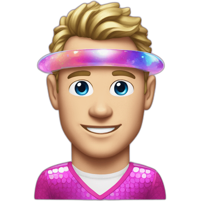 Fancy disco futuristic Jonathan Toews in rainbow bubble emoji