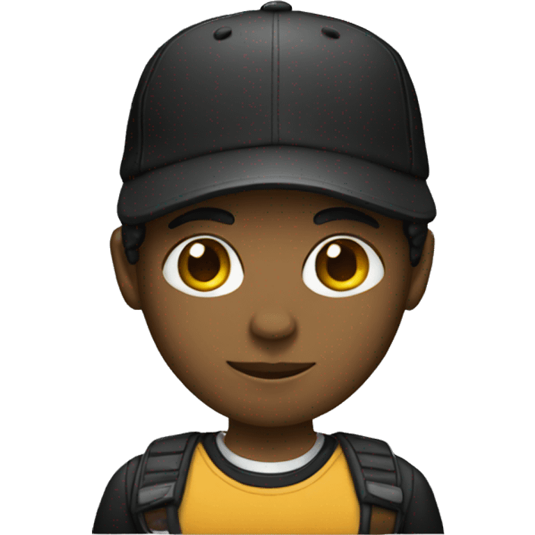 Dark and dressed teenager cap emoji