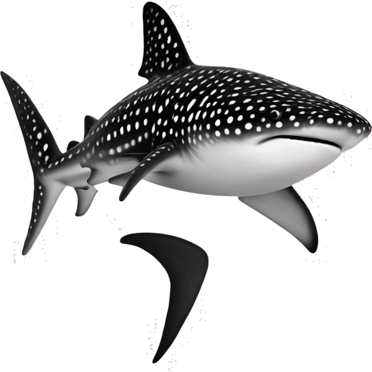 whale shark in black and white emoji