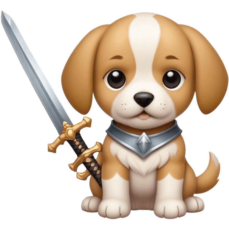 puppy a sword emoji