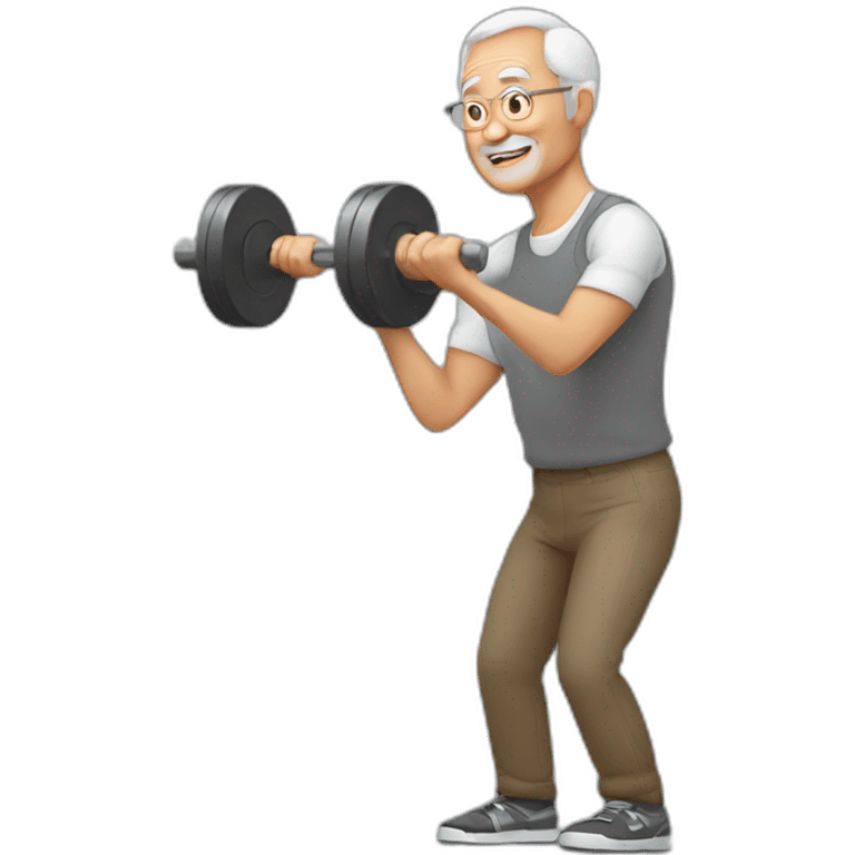 grandfather lifting weight emoji