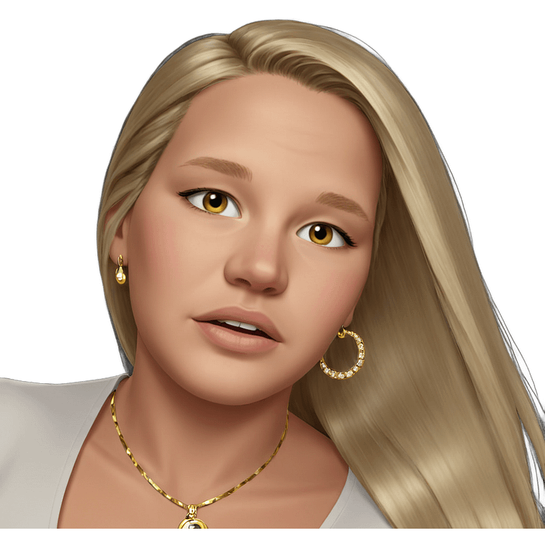 blonde girl with jewelry portrait emoji