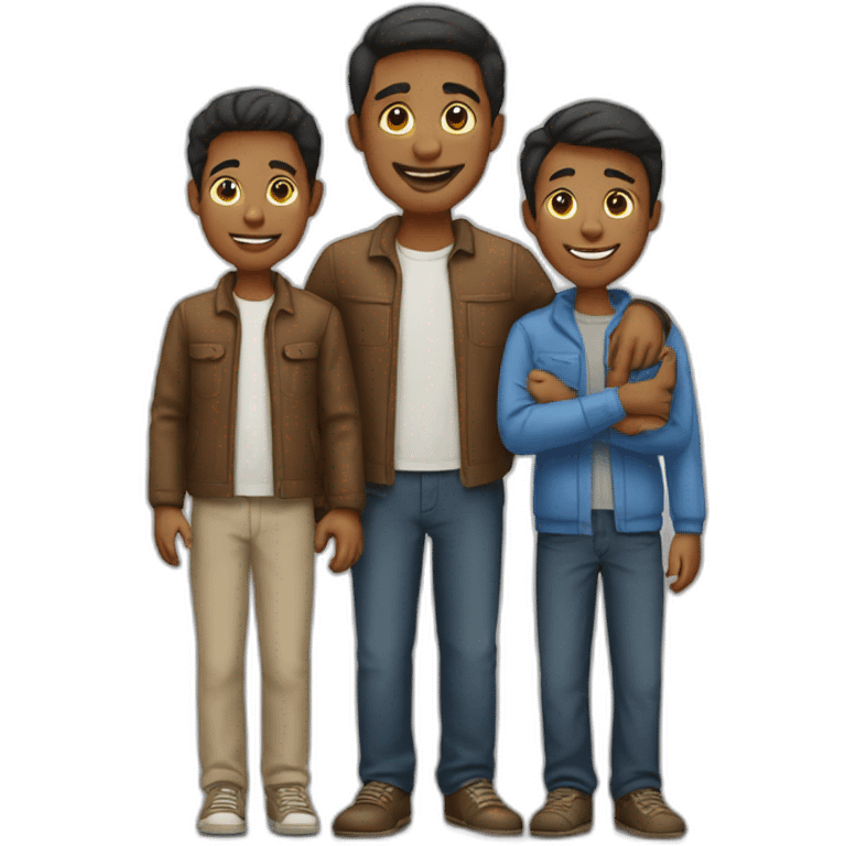 family of three men with one son emoji