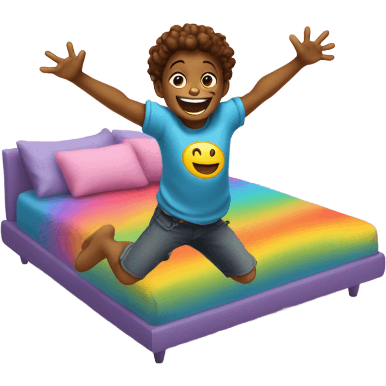 Jumping on a bed emoji