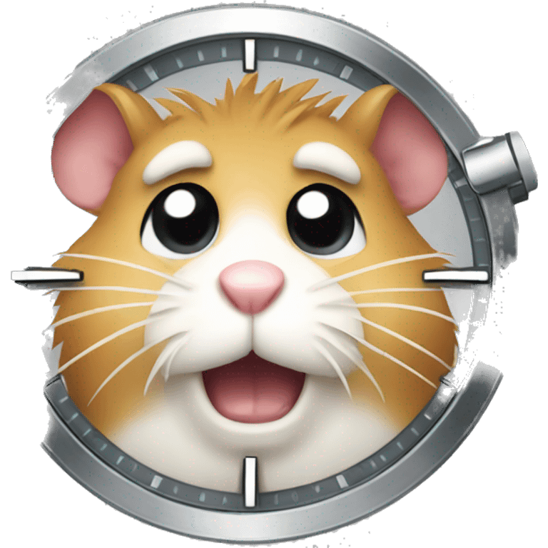 Angry hamster looking at his watch emoji