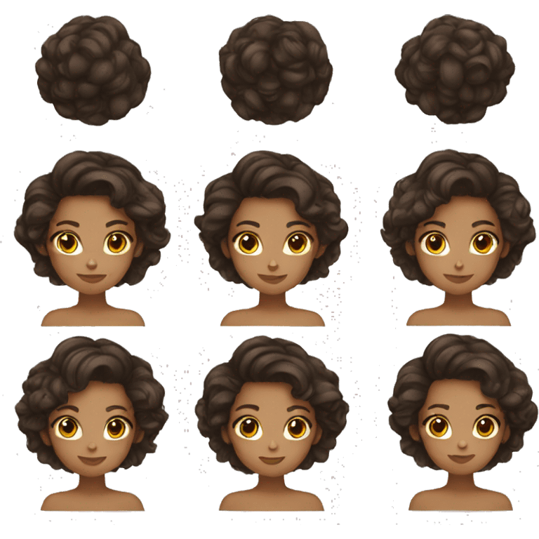 girl emoji brown dark hair emoji