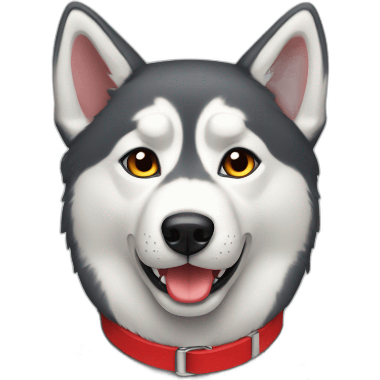 Husky with a red collar emoji