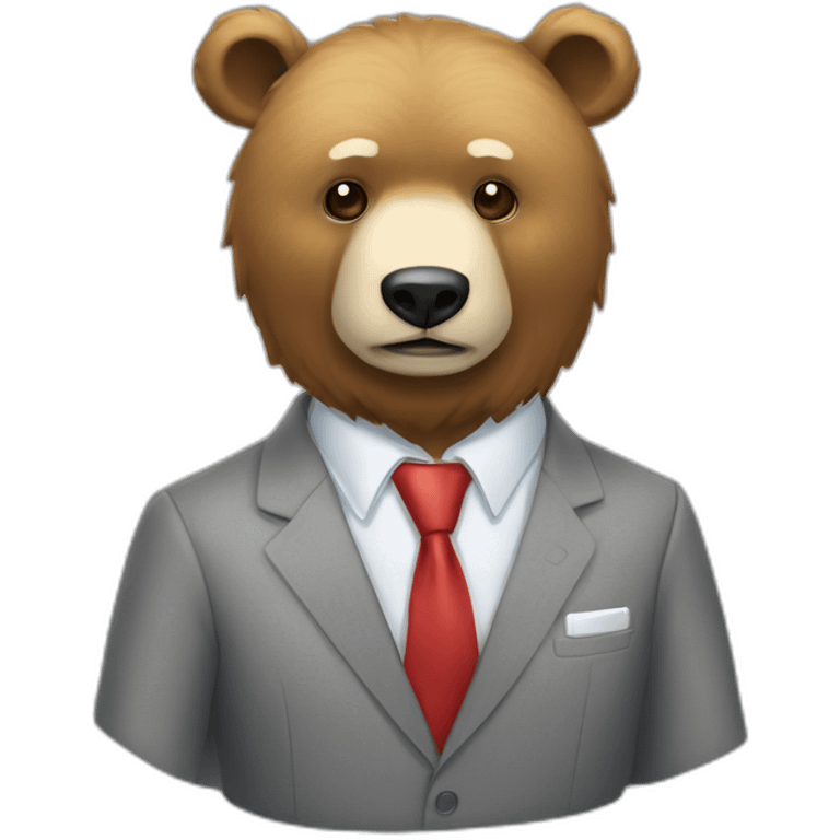 un oso con traje de empresario llorando emoji