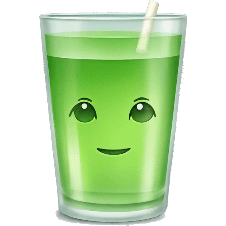 Green tea in a glass cup ios style emoji